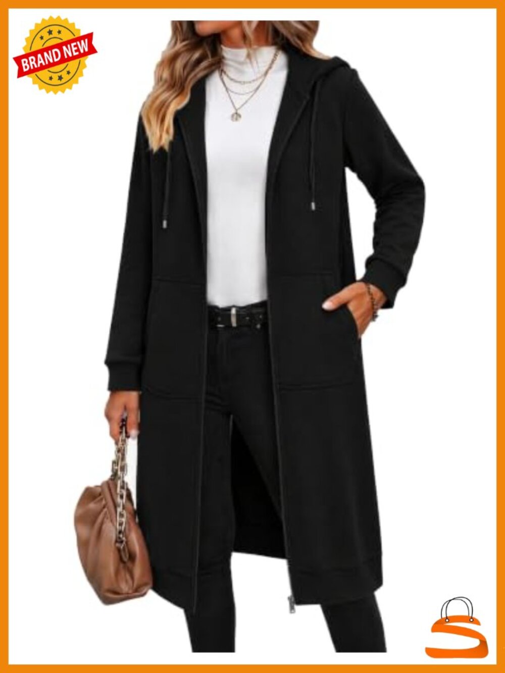 Zeagoo Women's Oversized Fleece Hoodie Zip Up Long Tunic Sweatshirt Casual